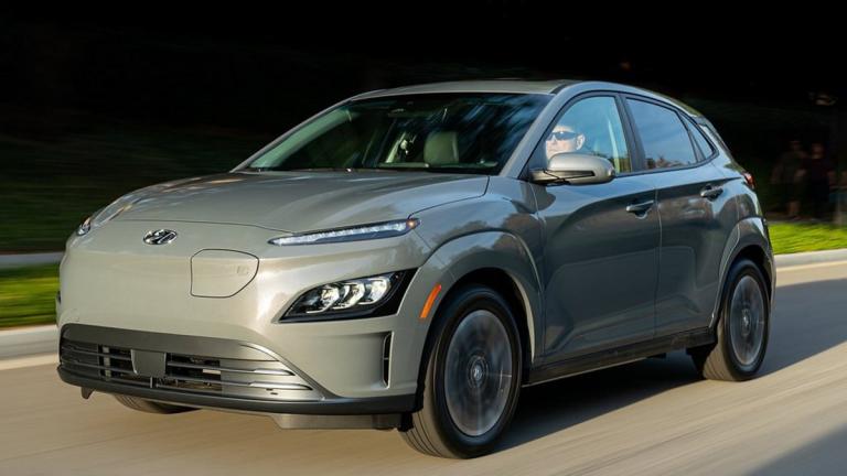 2022 Hyundai Kona Electric on the road.